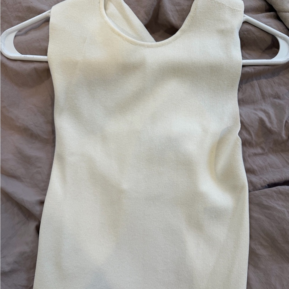 Zara Off-White Sleeveless Top